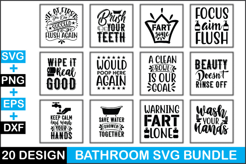 Bathroom SVG Bundle 4 - CraftNest - Digital Crafting and Art