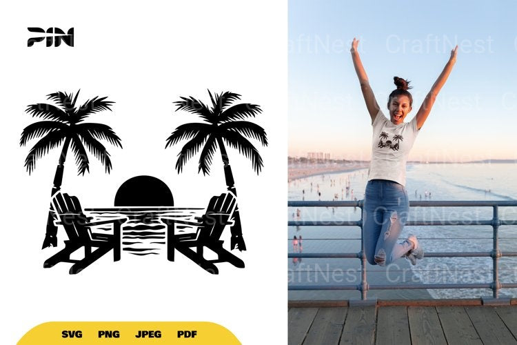 Beach Silhouette SVG Bundle - CraftNest - Digital Crafting and Art