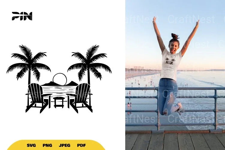 Beach Silhouette SVG Bundle - CraftNest - Digital Crafting and Art
