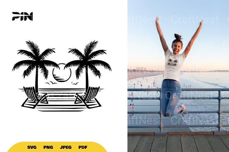 Beach Silhouette SVG Bundle - CraftNest - Digital Crafting and Art