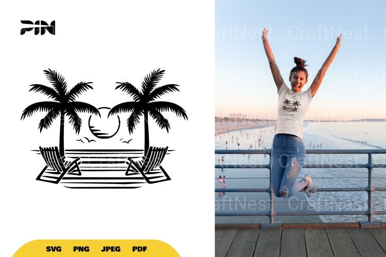 Beach Silhouette SVG Bundle - CraftNest - Digital Crafting and Art