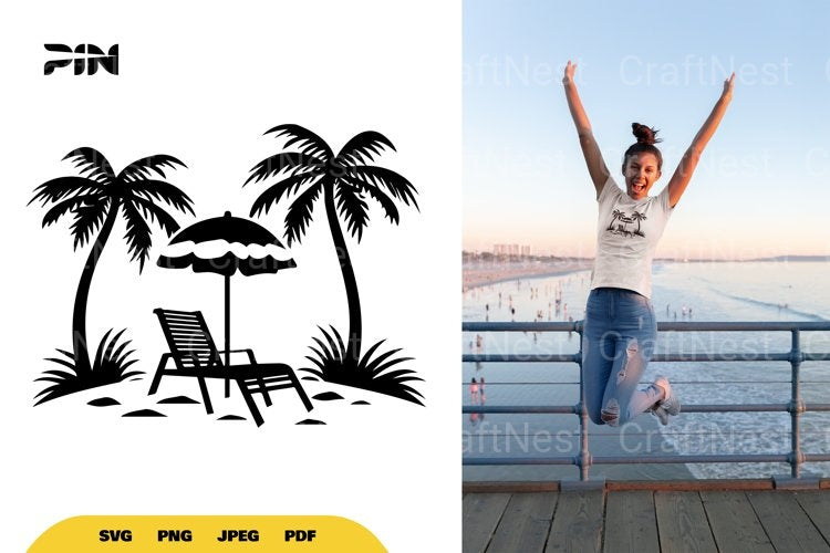 Beach Silhouette SVG Bundle - CraftNest - Digital Crafting and Art