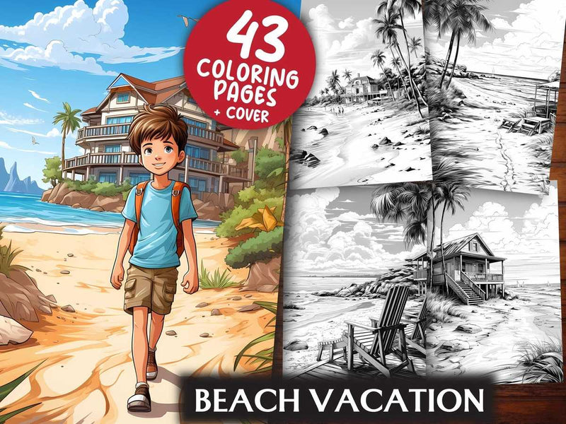 Beach Vacation Coloring Books - CraftNest