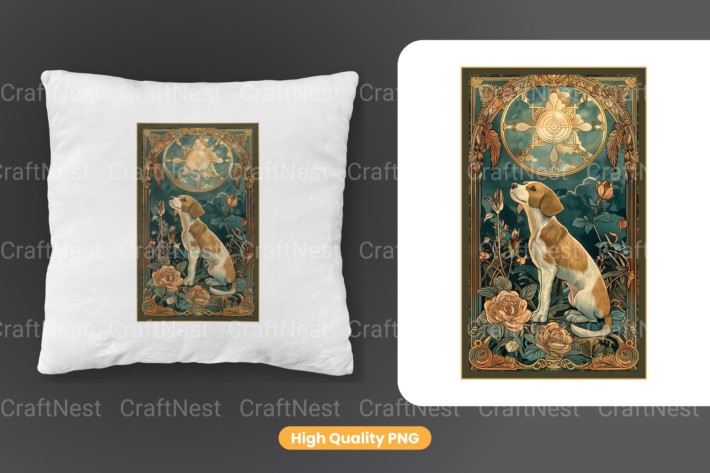 Beagle Tarot Card Clipart Bundle