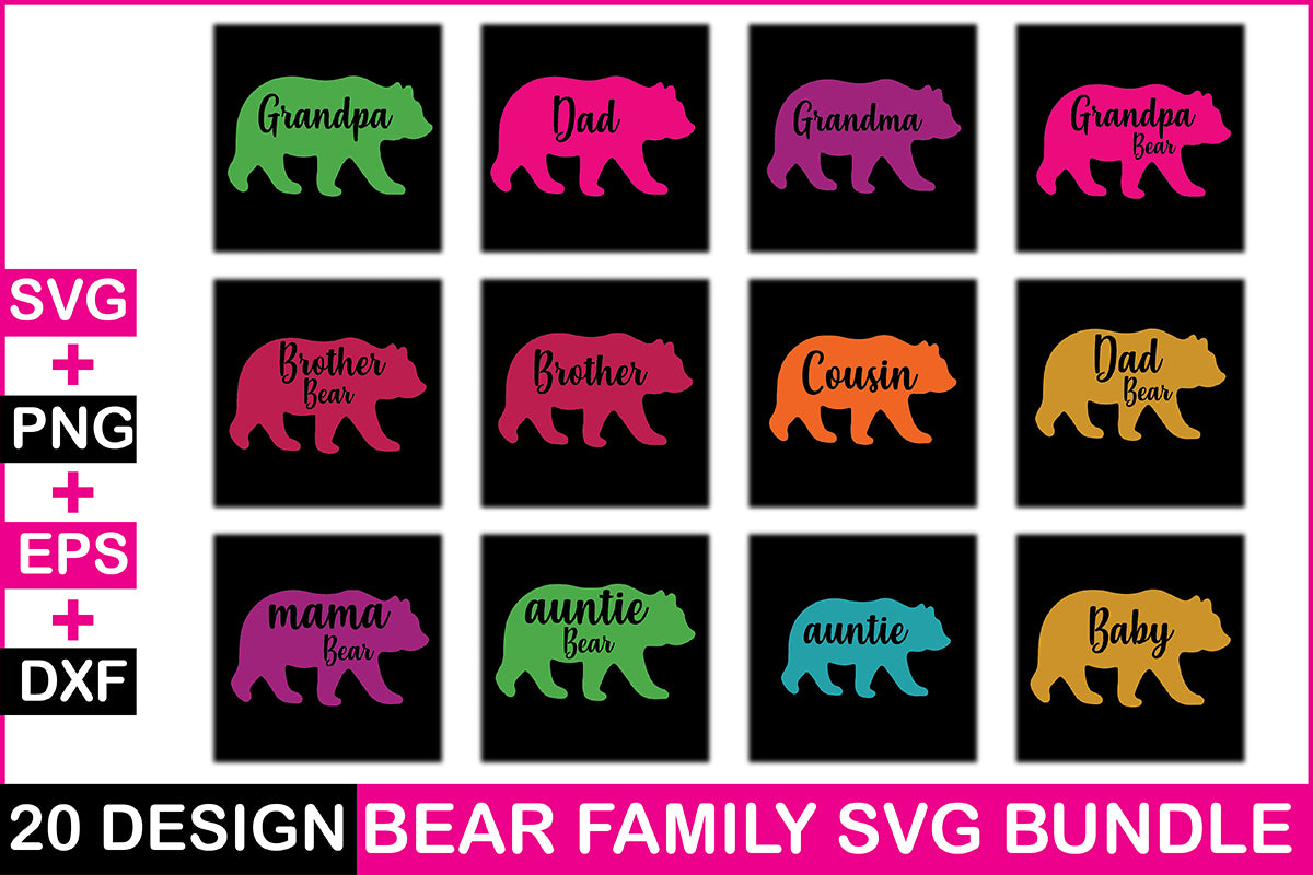Bear Family SVG Bundle 1 - CraftNest - Digital Crafting and Art