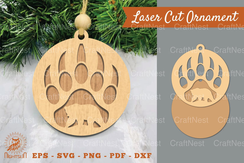 Bear Paw Laser Cut Ornament Clipart Bundle - CraftNest - Digital Crafting and Art