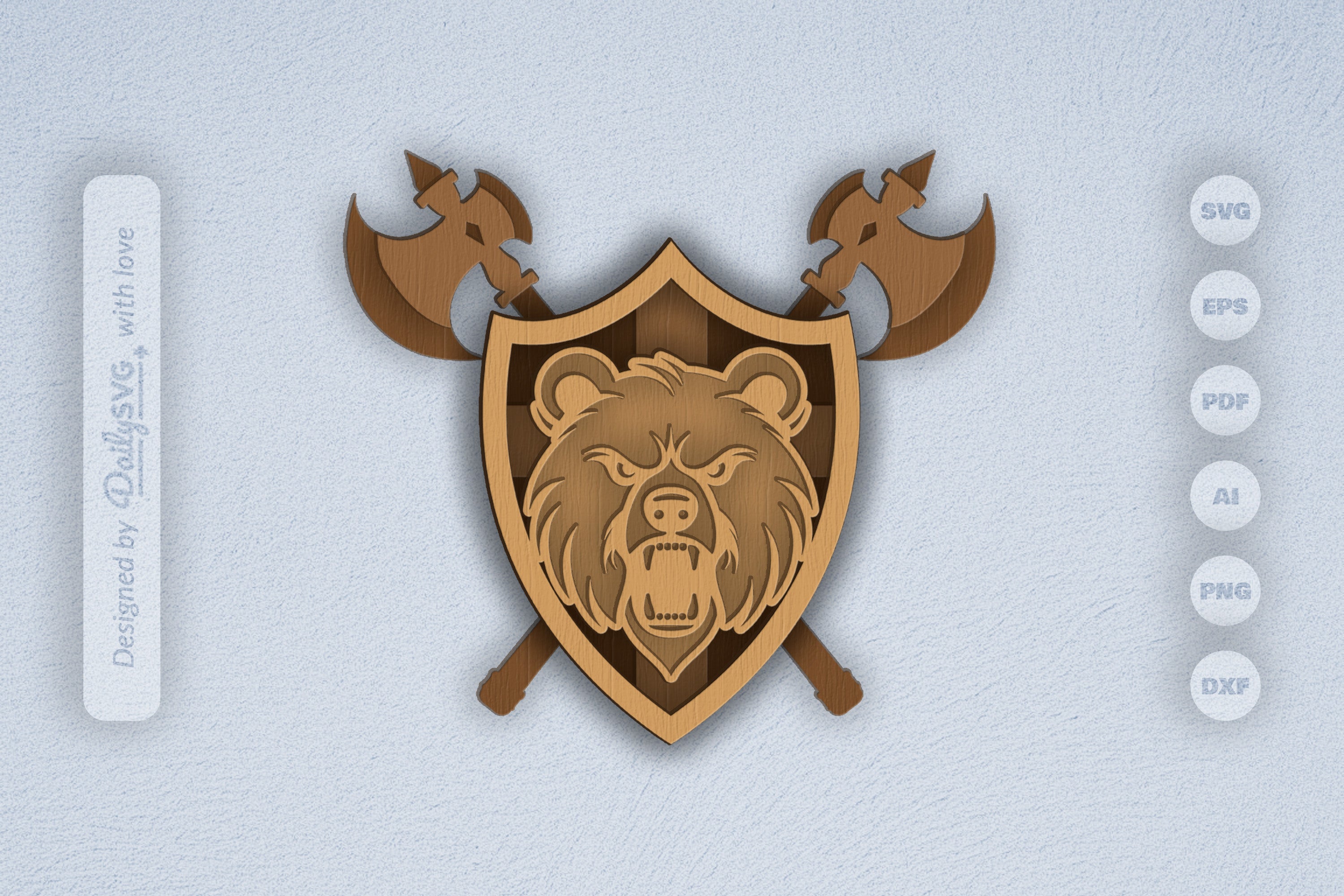 Bear Shield Laser Cut SVG Bundle