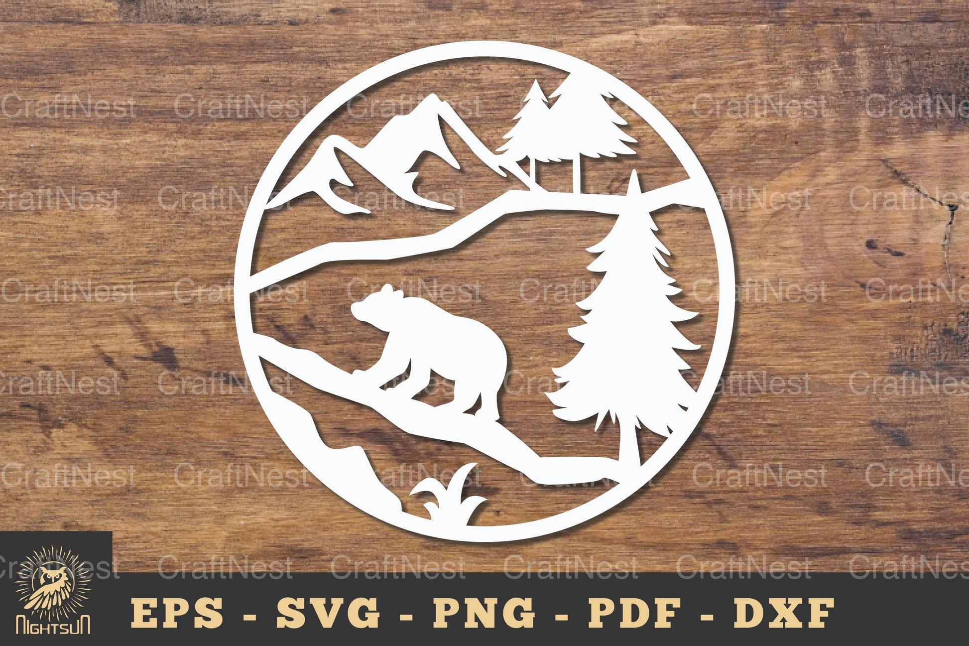 Bear in Forest Papercut Clipart Bundle - CraftNest - Digital Crafting and Art