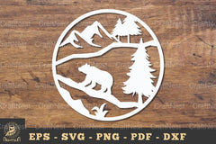 Bear in Forest Papercut Clipart Bundle - CraftNest - Digital Crafting and Art