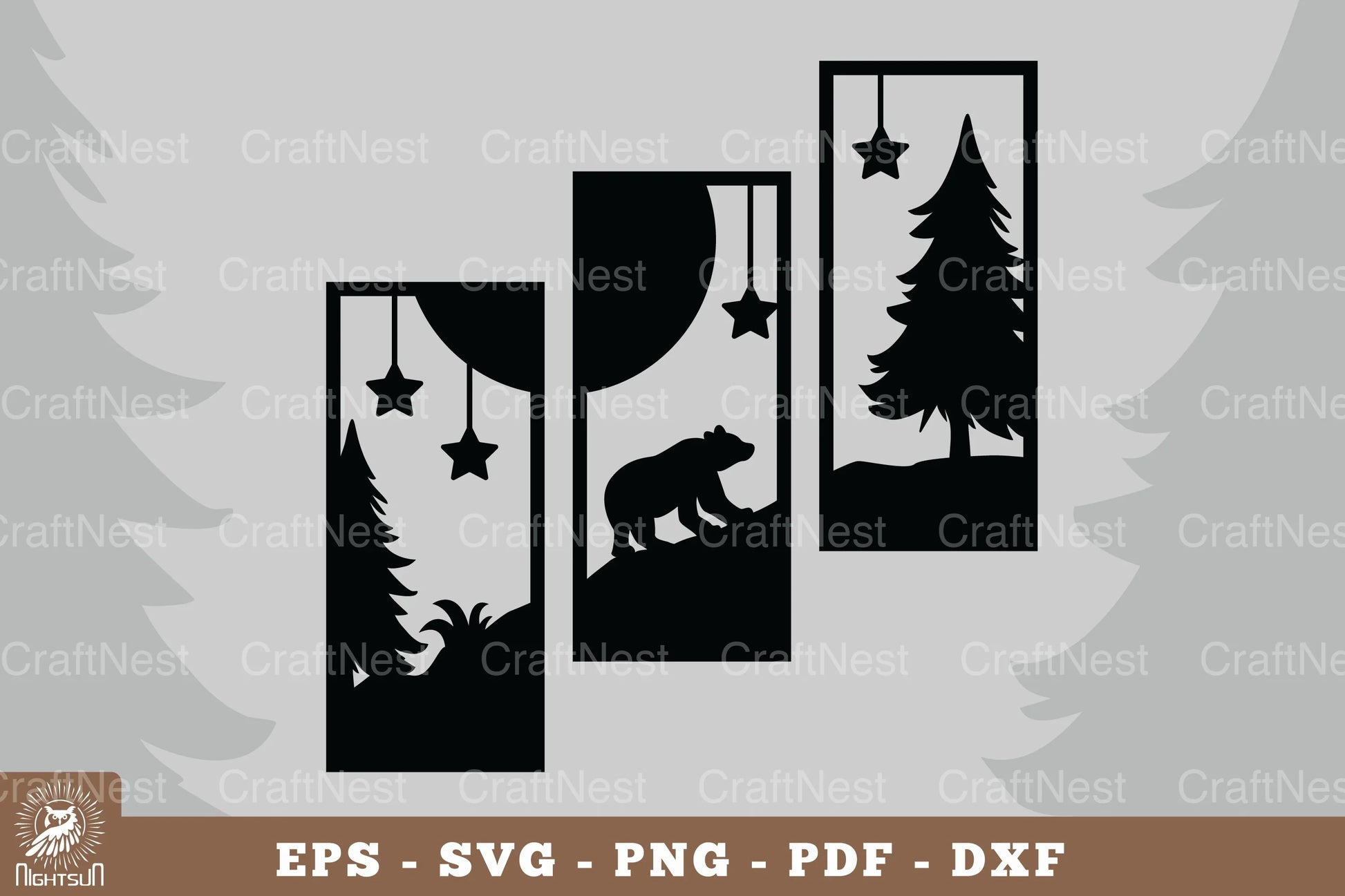 Bear in the Forest Home Decor Clipart Bundle - CraftNest - Digital Crafting and Art