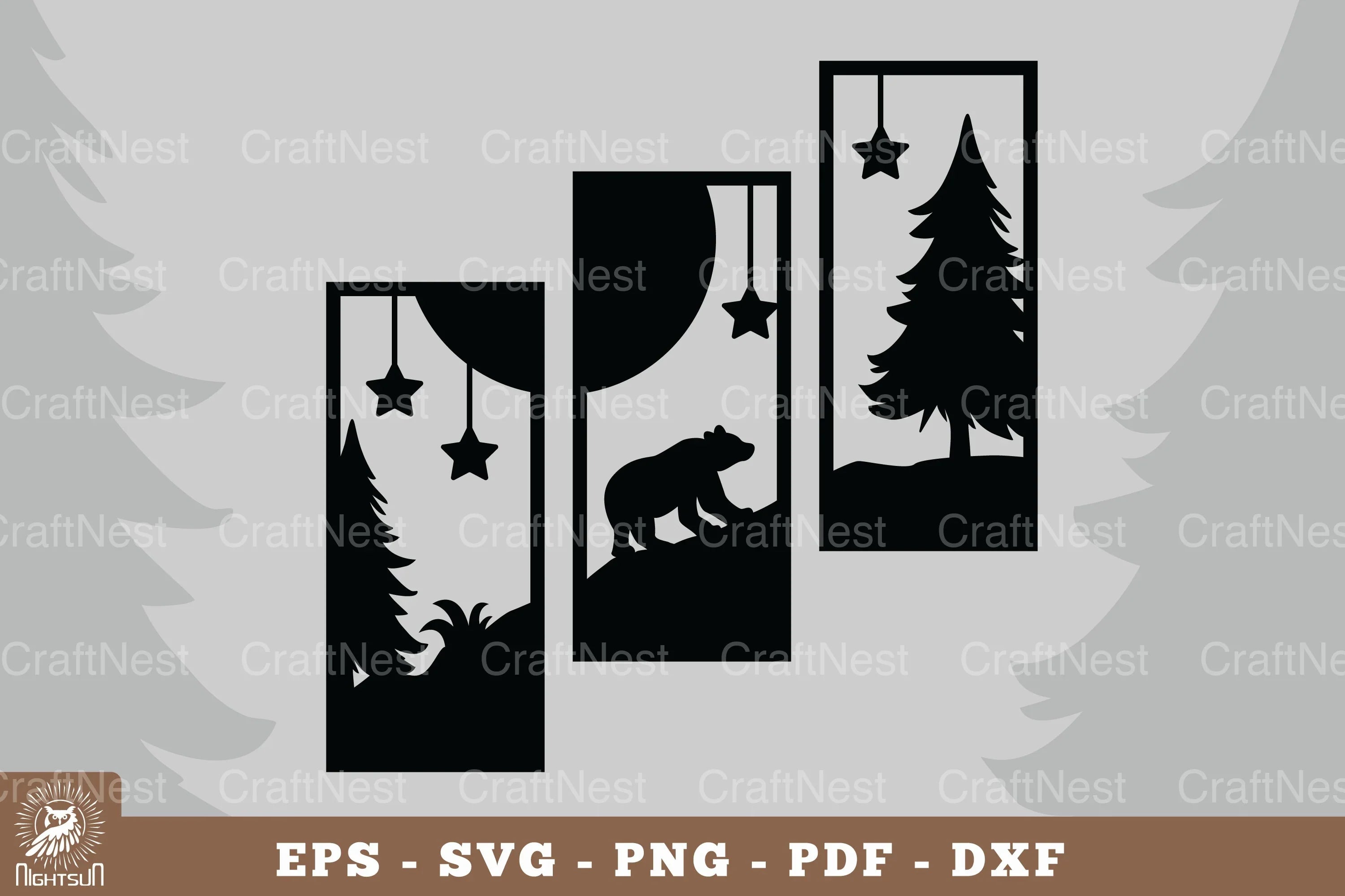 Bear in the Forest Home Decor Clipart Bundle - CraftNest - Digital Crafting and Art