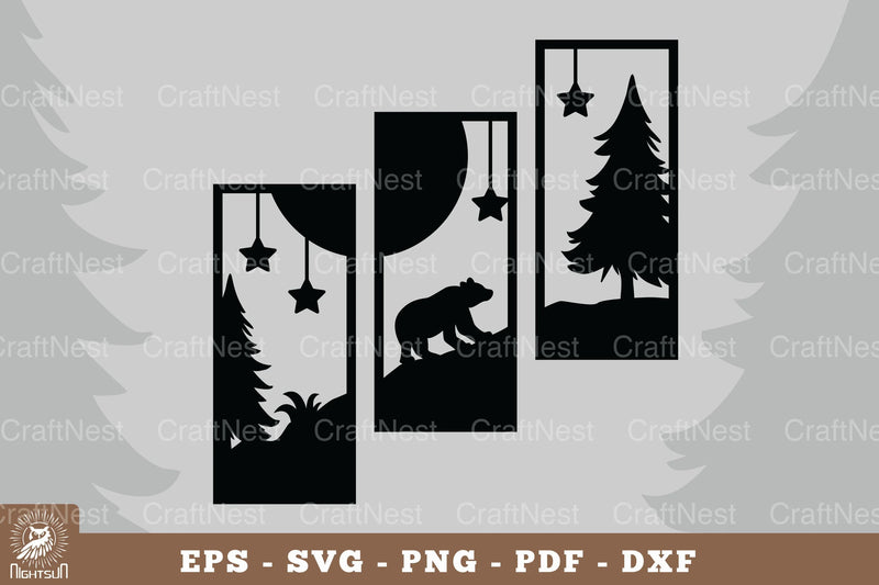 Bear in the Forest Home Decor Clipart Bundle - CraftNest - Digital Crafting and Art