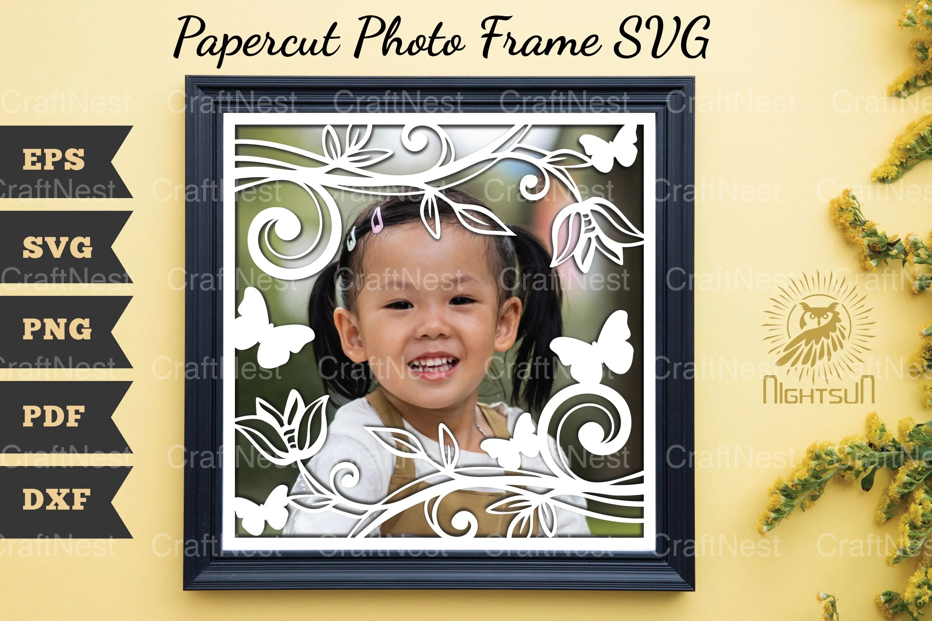 Beautiful Floral Photo Frame Papercut Clipart Bundle - CraftNest - Digital Crafting and Art