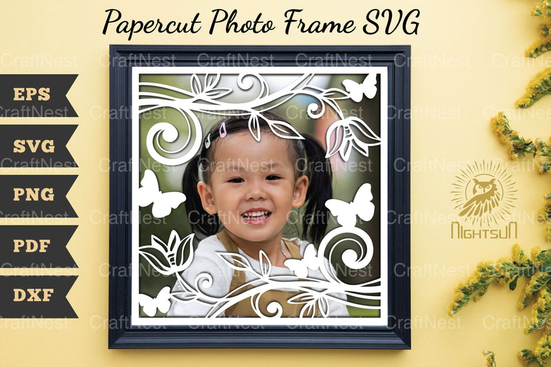 Beautiful Floral Photo Frame Papercut Clipart Bundle - CraftNest - Digital Crafting and Art