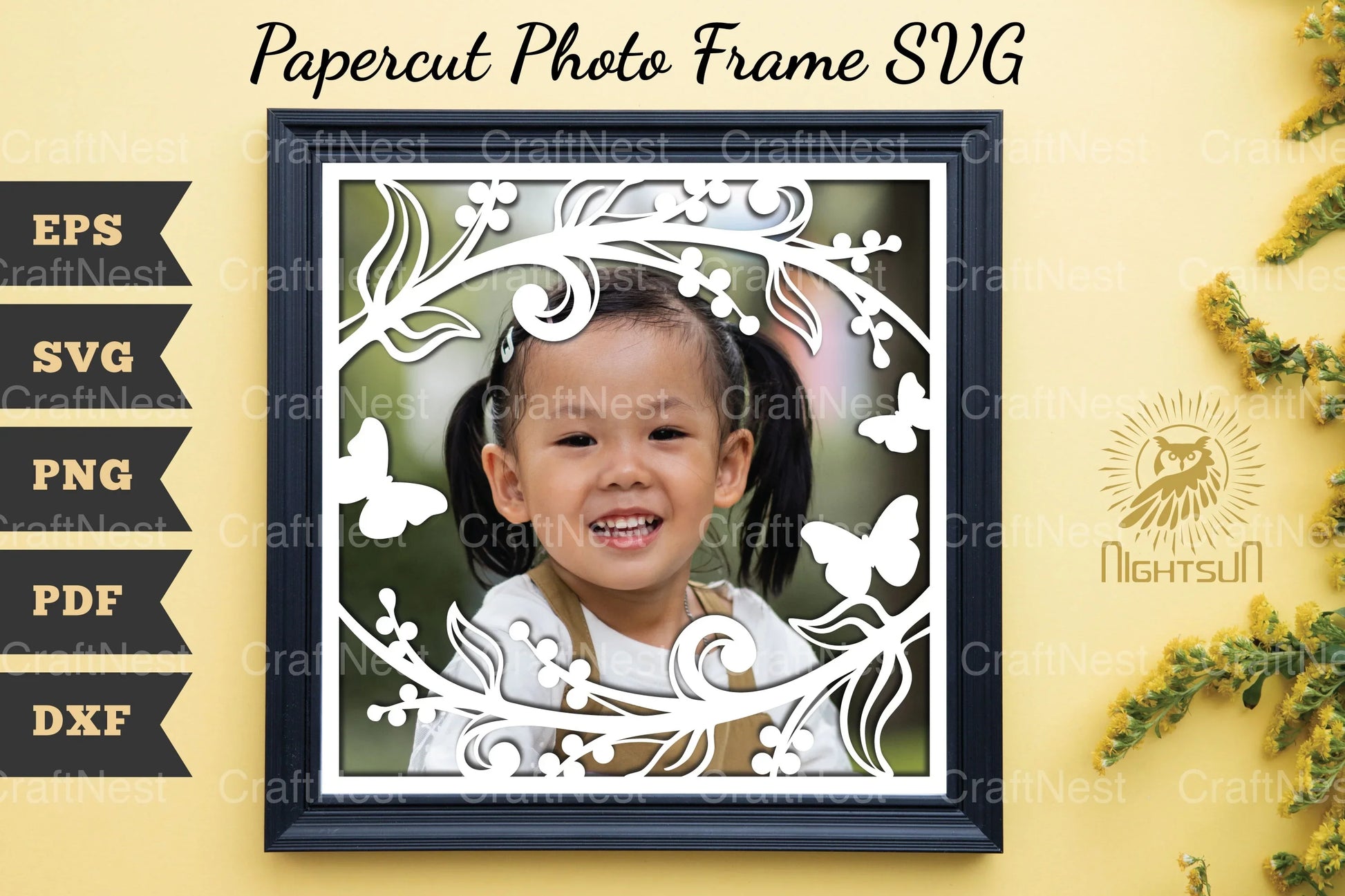 Beautiful Floral Photo Frame Papercut Clipart Bundle - CraftNest - Digital Crafting and Art