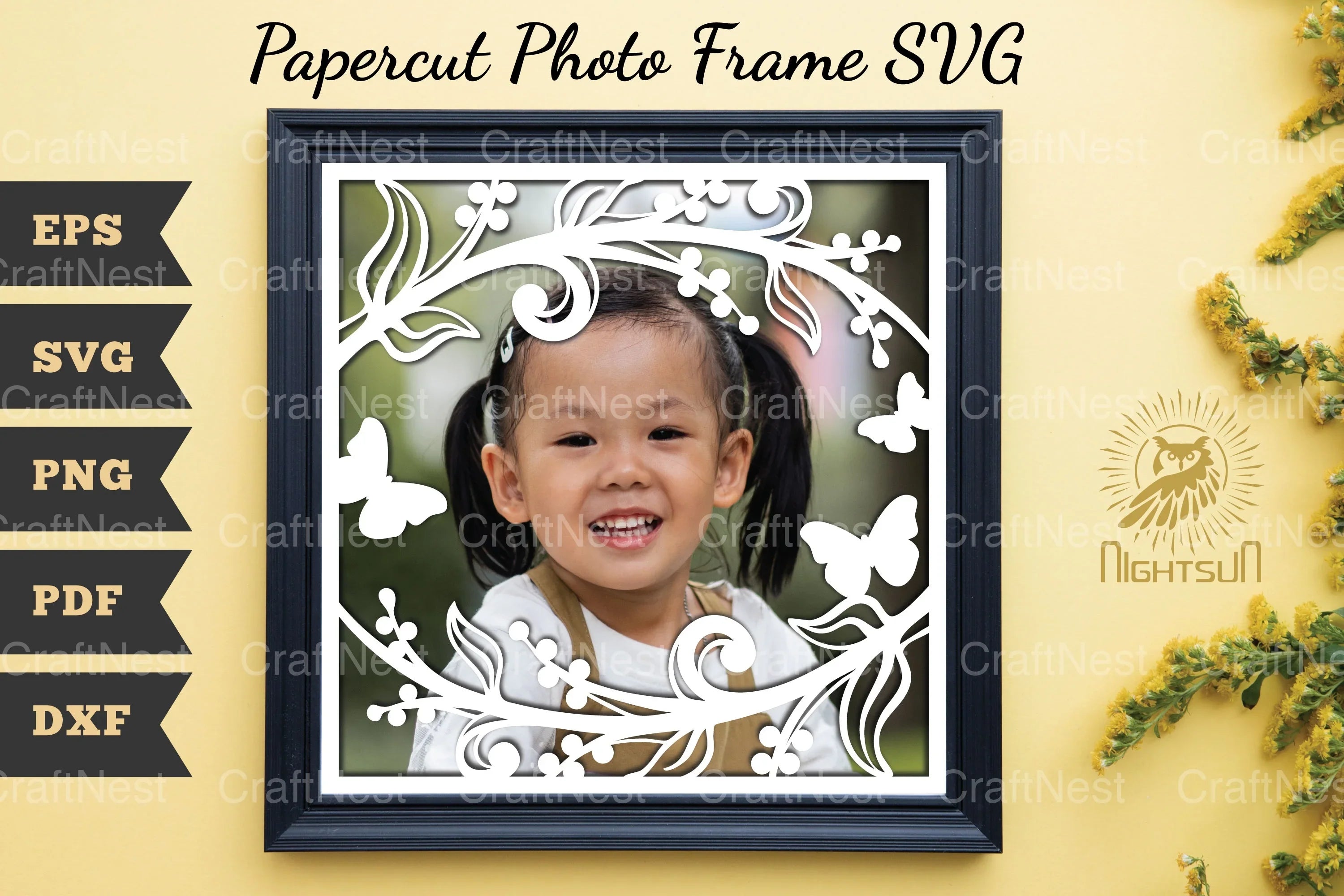 Beautiful Floral Photo Frame Papercut Clipart Bundle - CraftNest - Digital Crafting and Art