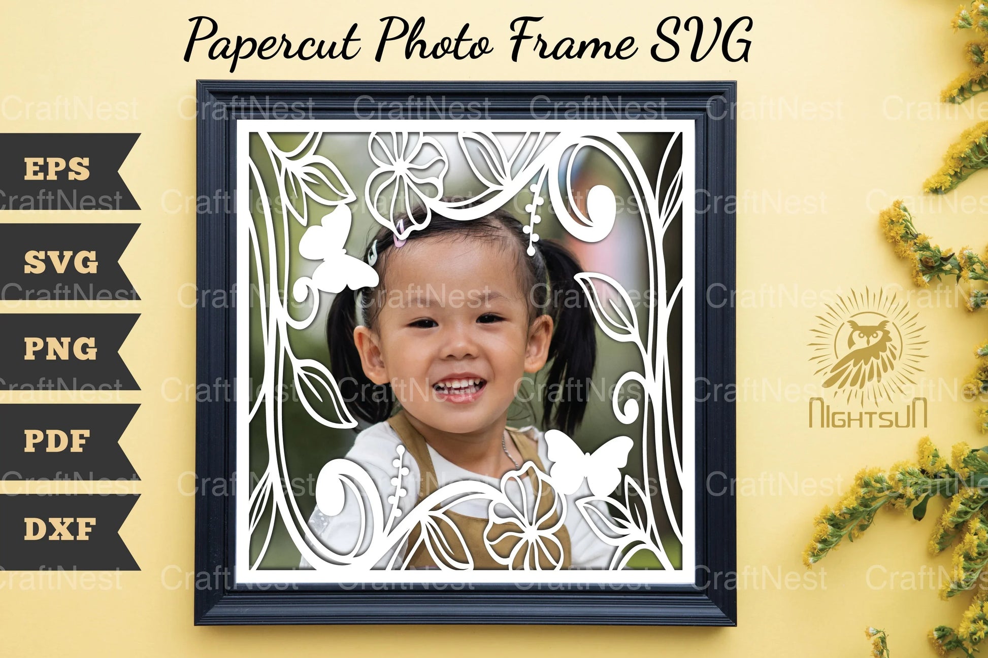 Beautiful Floral Photo Frame Papercut Clipart Bundle - CraftNest - Digital Crafting and Art