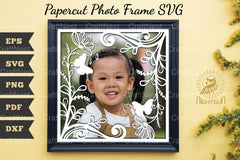 Beautiful Floral Photo Frame Papercut SVG Bundle - CraftNest - Digital Crafting and Art