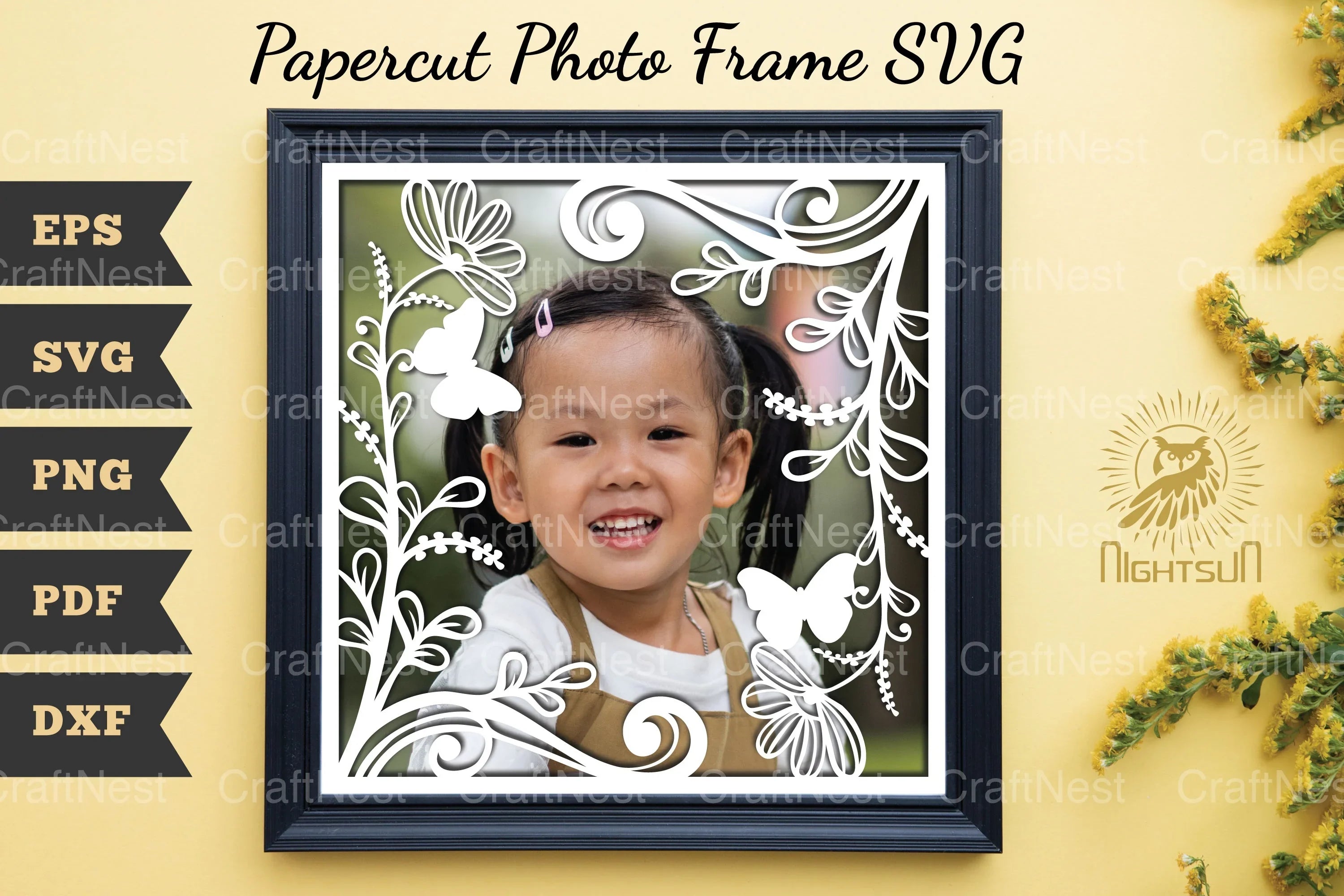 Beautiful Floral Photo Frame Papercut SVG Bundle - CraftNest - Digital Crafting and Art