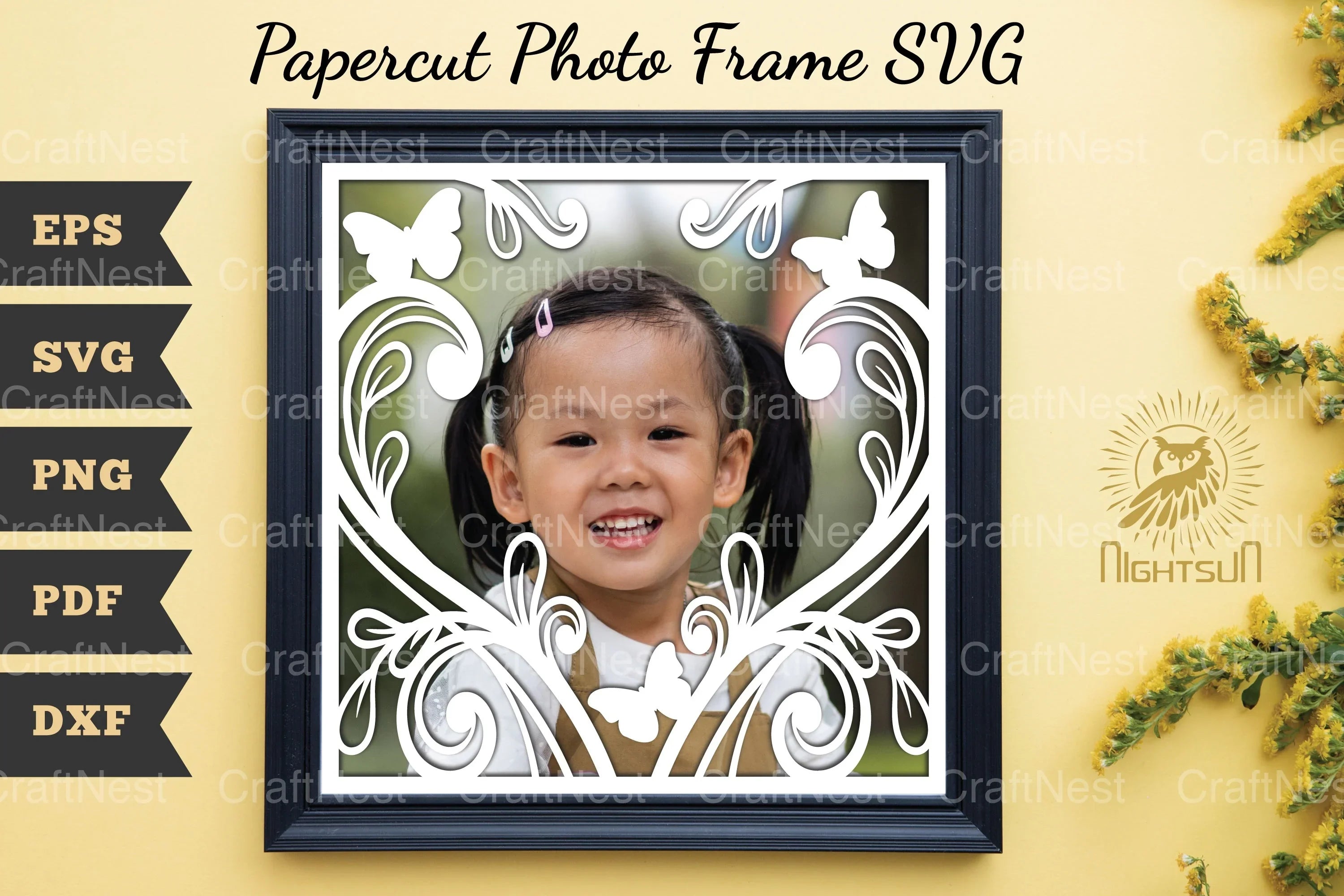 Beautiful Floral Photo Frame Papercut SVG Bundle - CraftNest - Digital Crafting and Art