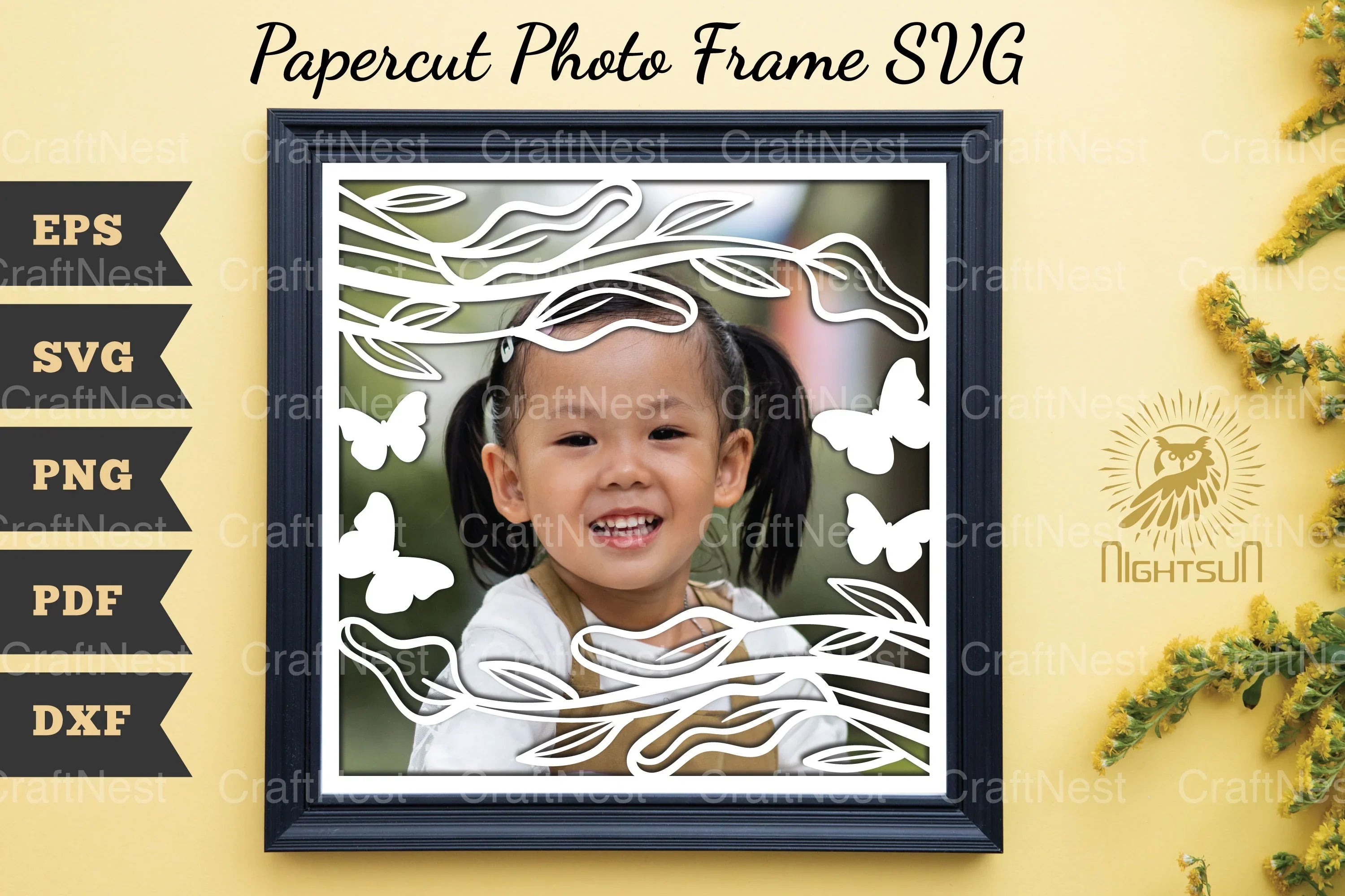 Beautiful Floral Photo Frame Papercut SVG Bundle - CraftNest - Digital Crafting and Art