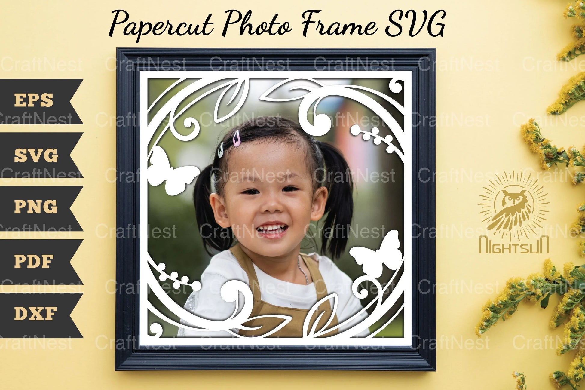 Beautiful Floral Photo Frame Papercut Clipart Bundle - CraftNest - Digital Crafting and Art