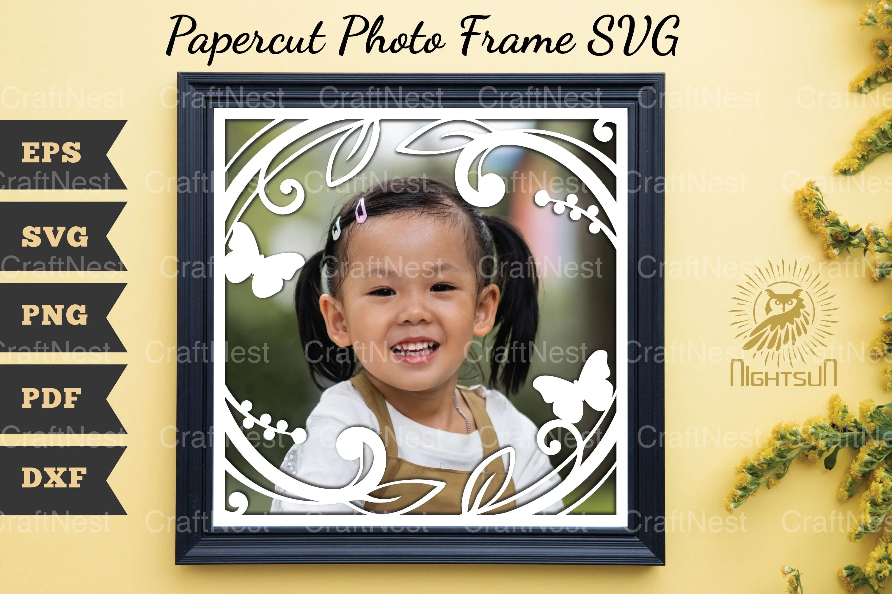 Beautiful Floral Photo Frame Papercut Clipart Bundle - CraftNest - Digital Crafting and Art