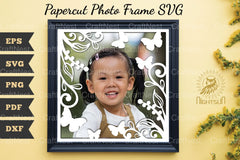 Beautiful Floral Photo Frame Papercut SVG Bundle - CraftNest - Digital Crafting and Art