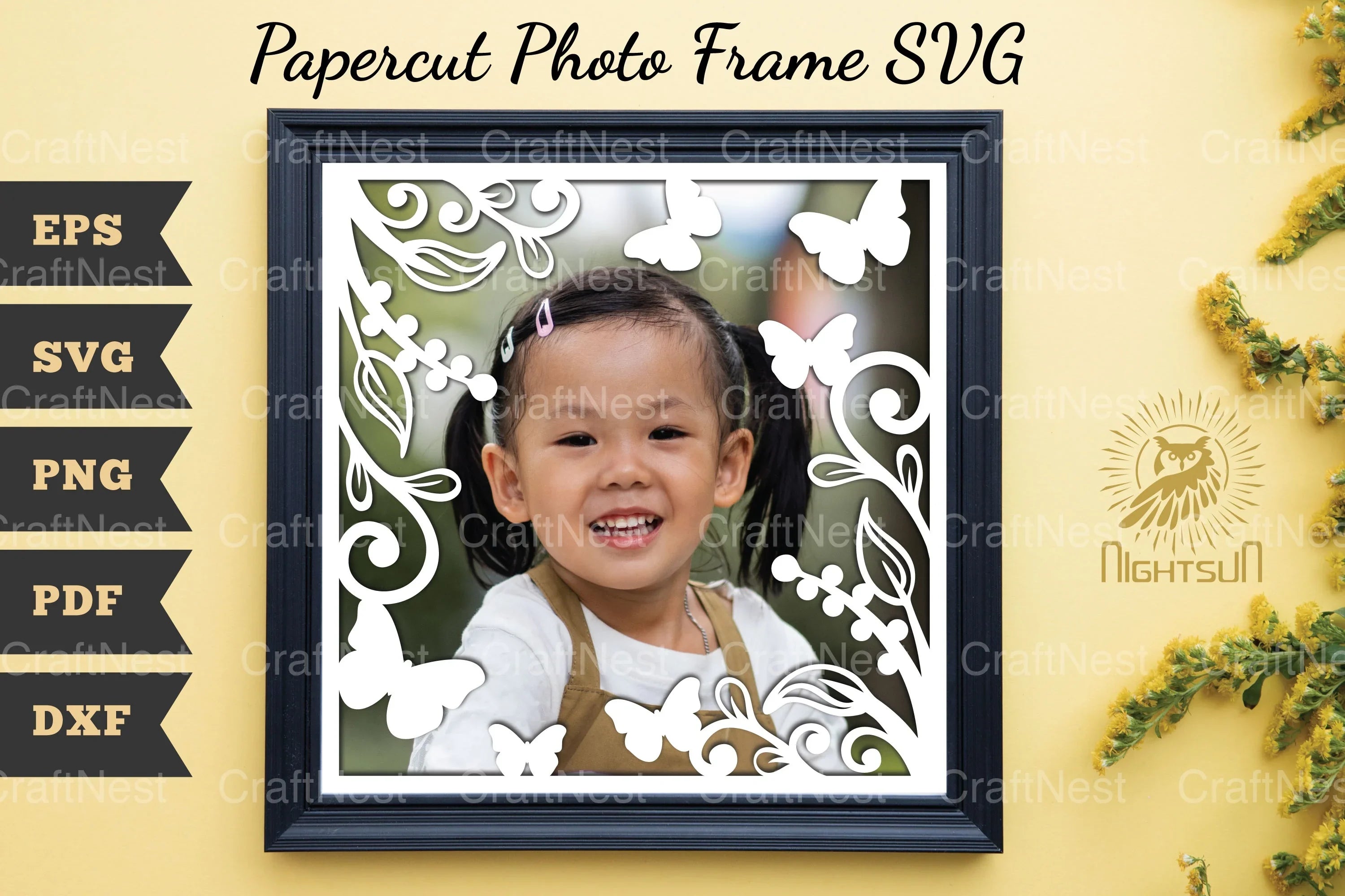 Beautiful Floral Photo Frame Papercut SVG Bundle - CraftNest - Digital Crafting and Art