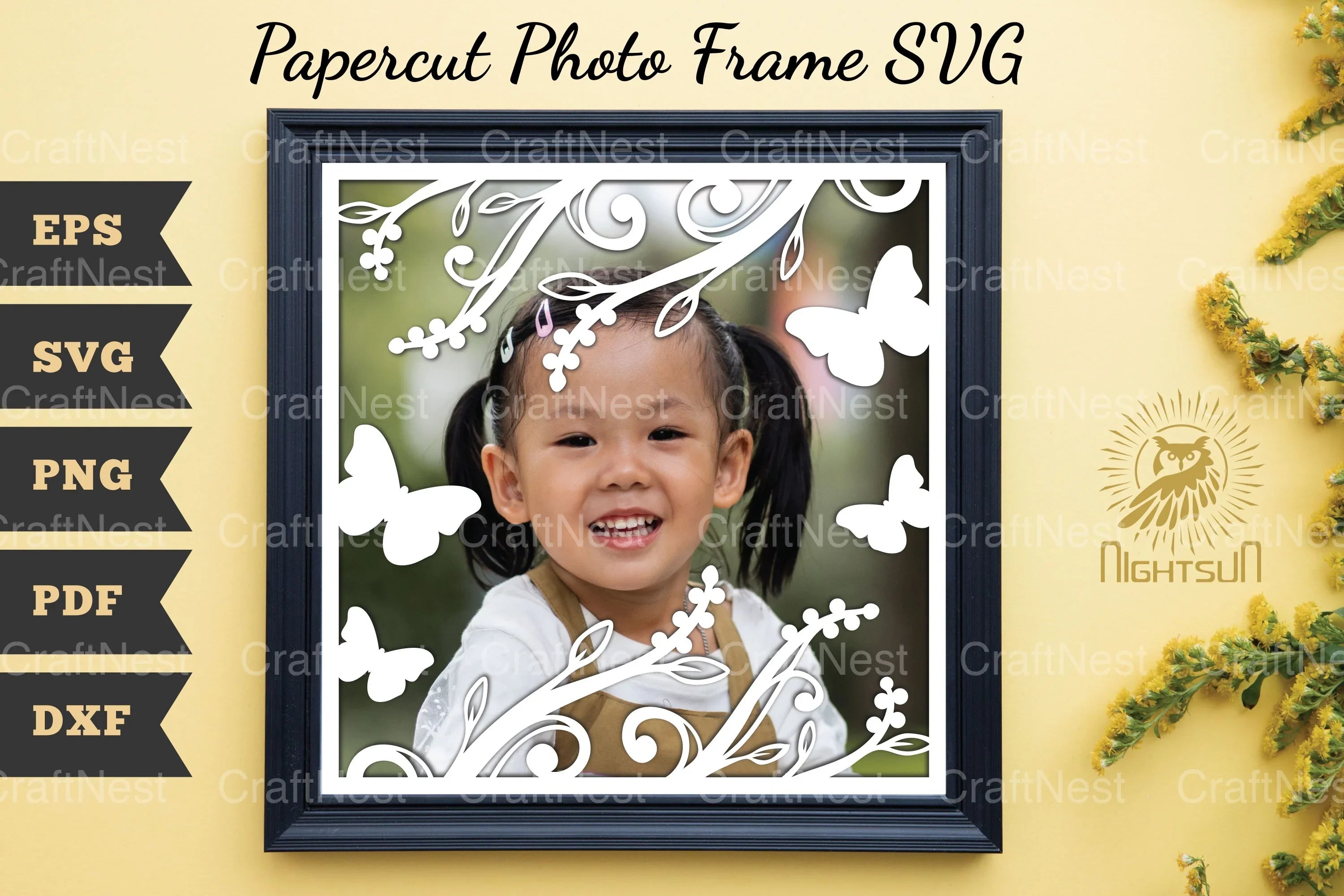 Beautiful Floral Photo Frame Papercut Clipart Bundle - CraftNest - Digital Crafting and Art