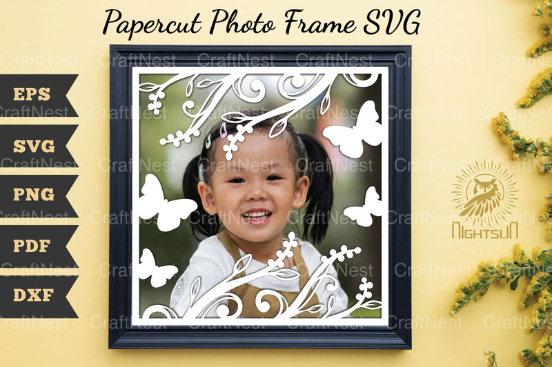 Beautiful Floral Photo Frame Papercut Clipart Bundle - CraftNest - Digital Crafting and Art