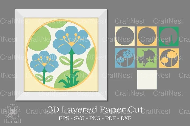 Beautiful Layered Paper Cut Flowers Clipart Bundle - CraftNest - Digital Crafting and Art