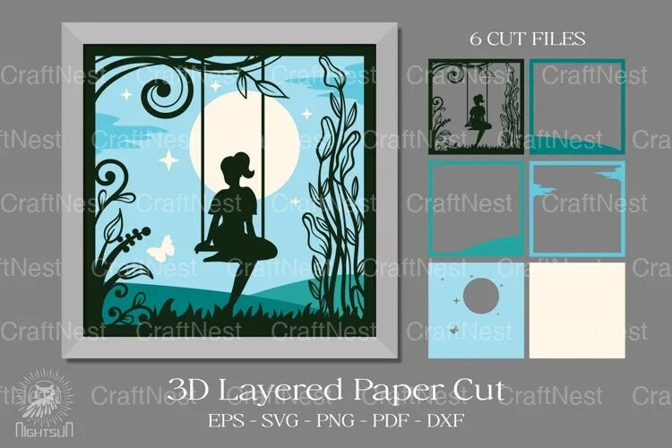 Beautiful Girl 3D Paper Cut Clipart Bundle - CraftNest - Digital Crafting and Art