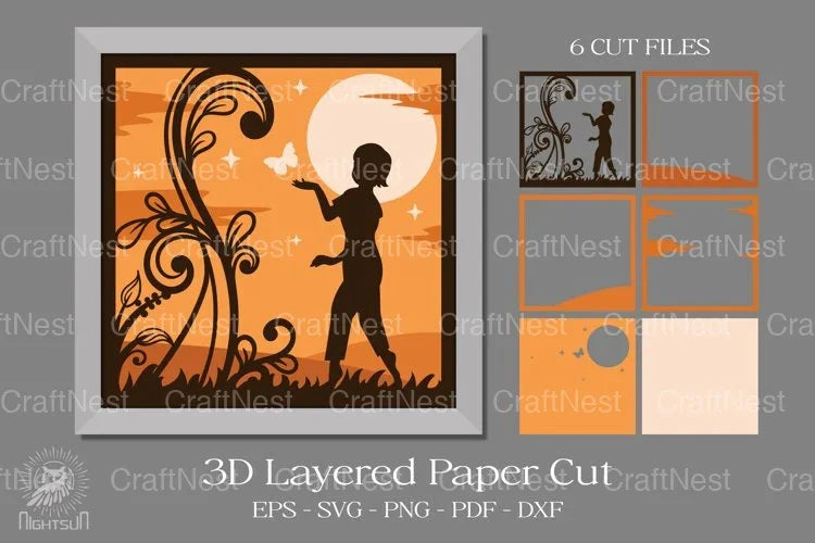 Beautiful Girl 3D Paper Cut Clipart Bundle - CraftNest - Digital Crafting and Art