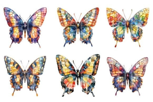 Beautiful Mosaic Butterfly Clipart Bundle - CraftNest - Digital Crafting and Art