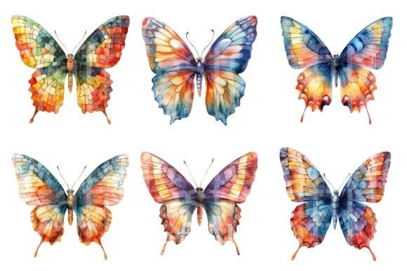 Beautiful Mosaic Butterfly Clipart Bundle - CraftNest - Digital Crafting and Art