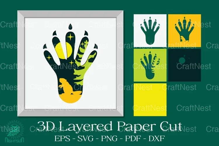 Beaver Footprint 3D Layered Papercut Clipart Bundle - CraftNest - Digital Crafting and Art