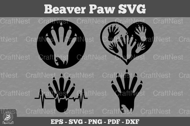 Beaver Paw Animal Clipart Bundle - CraftNest - Digital Crafting and Art