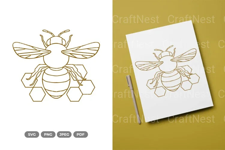 Bee and Honeycomb SVG Bundle - CraftNest - Digital Crafting and Art