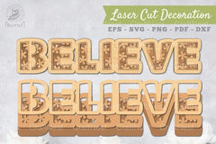 Believe 3D Lasercut Decoration Clipart Bundle - CraftNest - Digital Crafting and Art