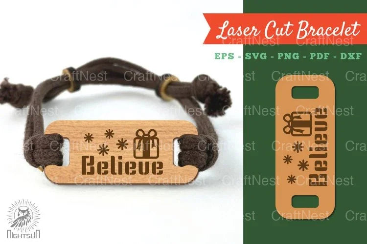 Believe Laser Cut Bracelet SVG Design Bundle - CraftNest - Digital Crafting and Art