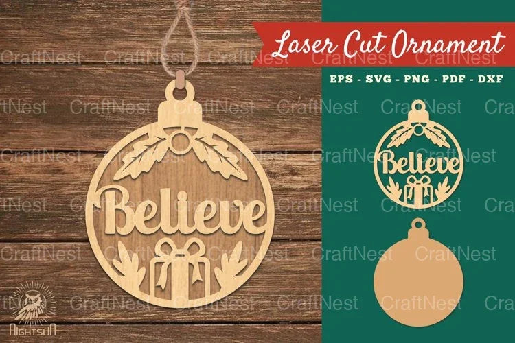 Believe Laser Cut Ornament Clipart Bundle - CraftNest - Digital Crafting and Art