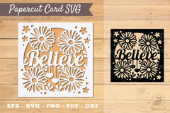Believe Papercut Card SVG Bundle - CraftNest - Digital Crafting and Art