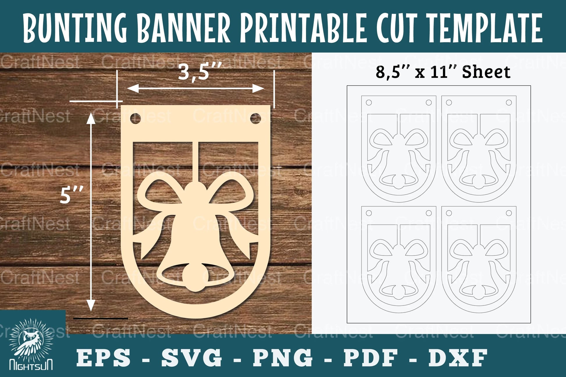 Bell Bunting Banner Printable Clipart Bundle - CraftNest - Digital Crafting and Art
