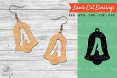 Bell Letter A Laser Cut Earrings Design Bundle - CraftNest - Digital Crafting and Art