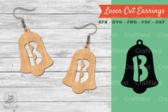 Bell Letter B Laser Cut Earrings SVG Bundle - CraftNest - Digital Crafting and Art