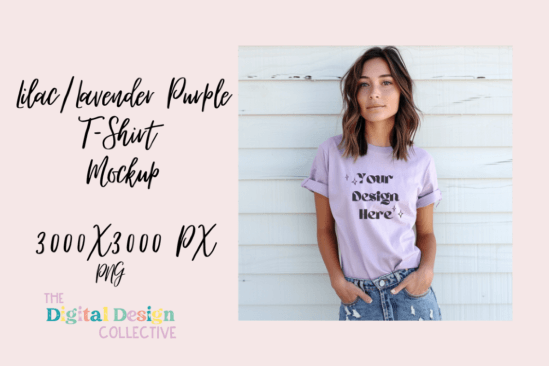 Heather Purple Bella Canvas 3001 Tee Clipart Bundle