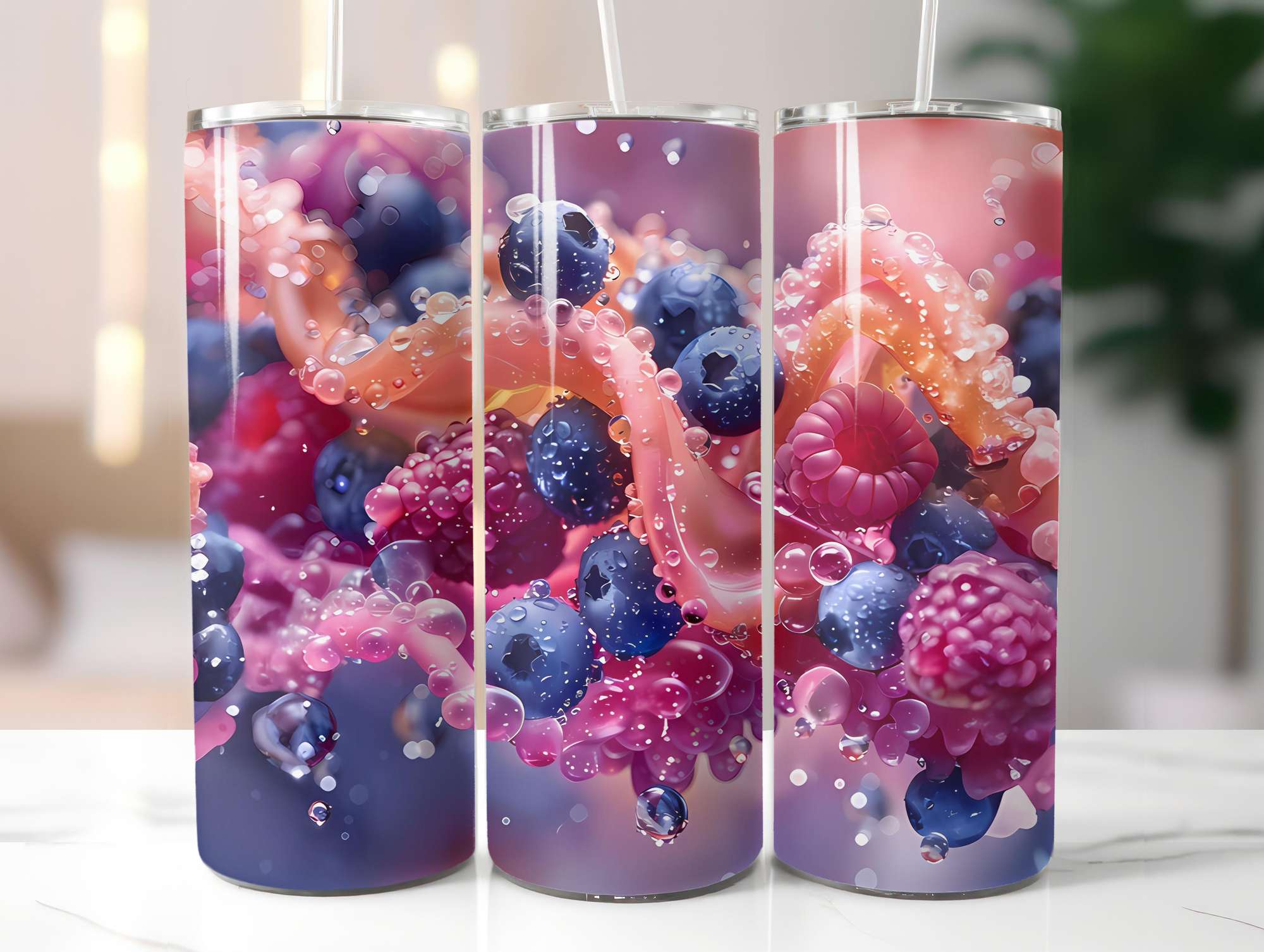 Berry Blues 2 Tumbler Wrap - CraftNest - Digital Crafting and Art