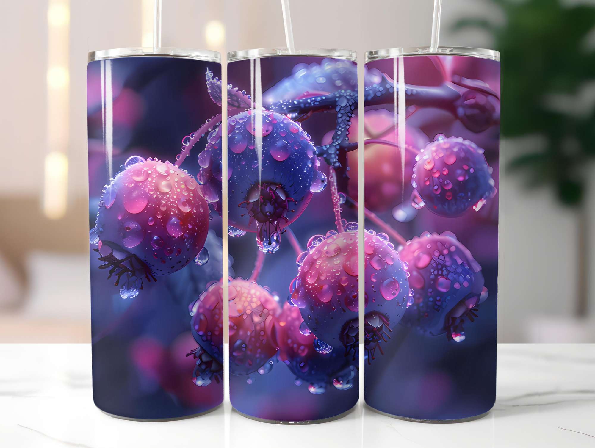 Berry Blues 3 Tumbler Wrap - CraftNest - Digital Crafting and Art