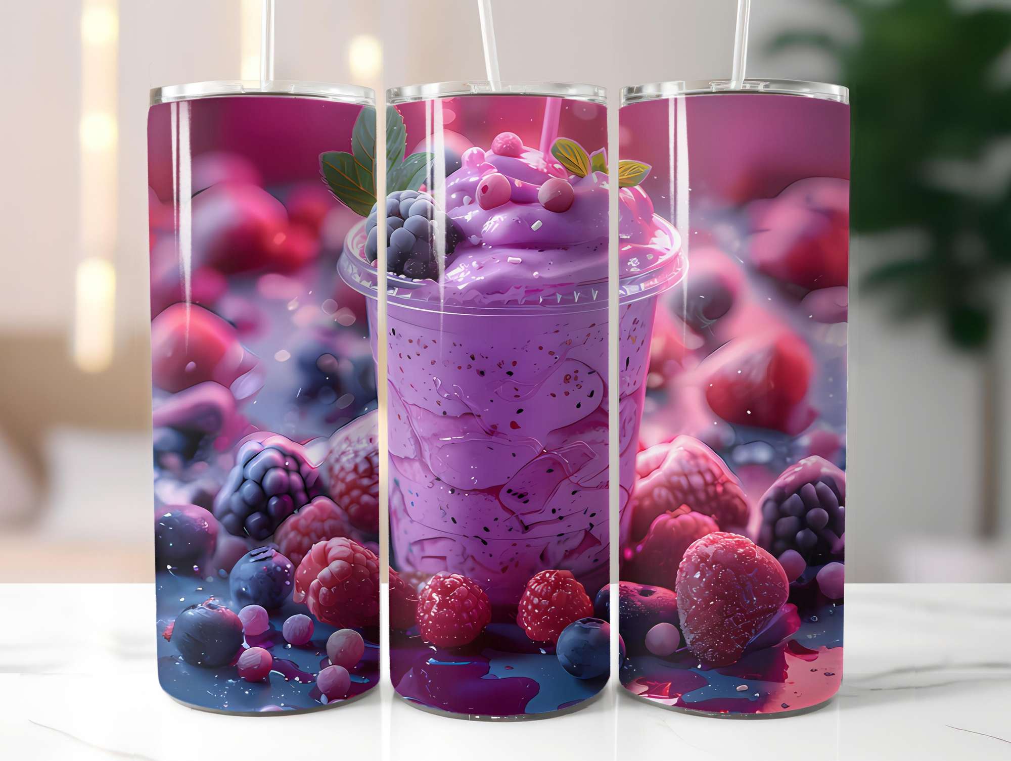 Berry Blues 1 Tumbler Wrap - CraftNest - Digital Crafting and Art